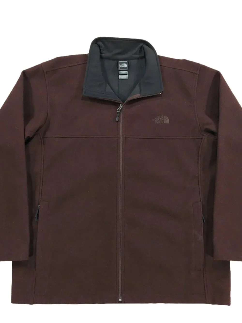 The North Face Wool Blend Jacket Mens XL, Micro Fleece Lined, Full Zip, Brown